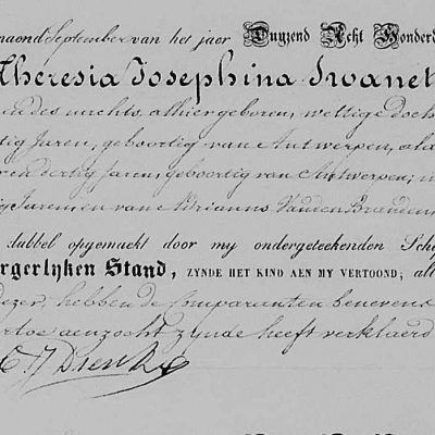 TheresiaJosephinaSwanet21091843Antwerpen