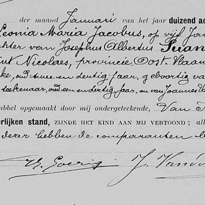 LeoniaMariaJacobusSuanet05011899Antwerpen