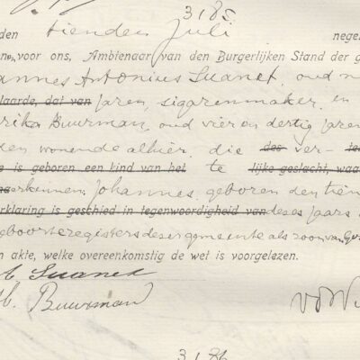 Herkenningsakte JohannesSuanet 10071919_Geboren10031919DenHaag