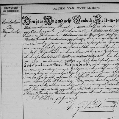 ConstantinusVanHeymbeeck14031878SintNiklaas