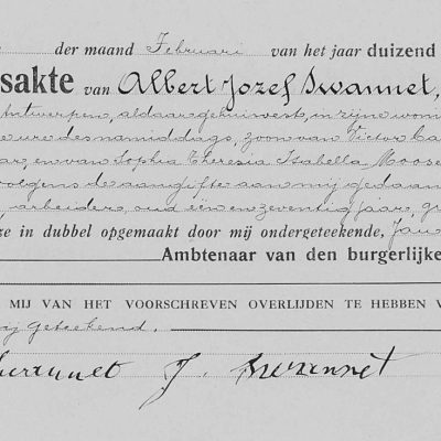 AlbertJozefSwannet31011917Antwerpen