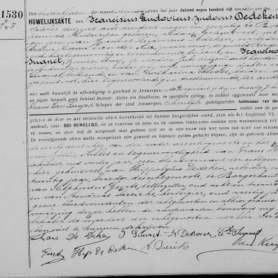 FranciscusLudovicusJudocusDedekenxFranciscaLudovicaSuanet12081905Antwerpen