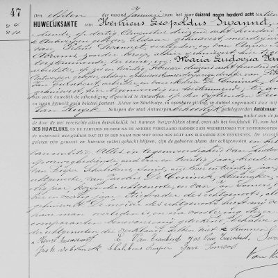HenricusLeopoldusSwannetxMariaLudovicaVanTurnhout11011908Antwerpen